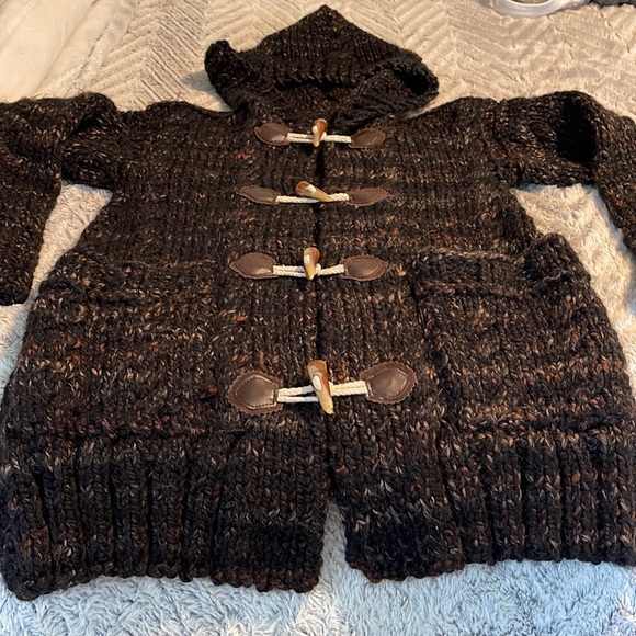 Christy Dawn inspired hand knit chunky button hooded sweater coat - Picture 6 of 13